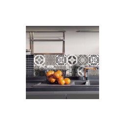 Samolepicí dekorace Crearreda Tile Cover Brown 31219 Kachlík, hnědo-bílé ornamenty