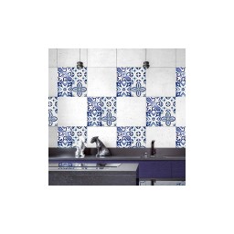 Samolepicí dekorace Crearreda Tile Cover Azulejos 31223 Kachlík, modro-bílé ornamenty
