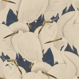 409550 Rasch orientální látková vliesová tapeta na zeď Kimono 2023 pelikáni, velikost 10,05 m x 53 cm