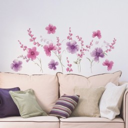 57717 Purple Flowers, samolepící dekorace Crearreda, velikost 70x100cm