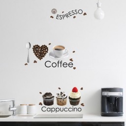 AS58106 Samolepící dekorace Crearreda Espresso samolepka na zeď, velikost 100x35 cm