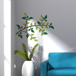 58510 3D Samolepicí pěnová dekorace na zeď Crearreda, zelená větev  velikost 70 x 47 cm