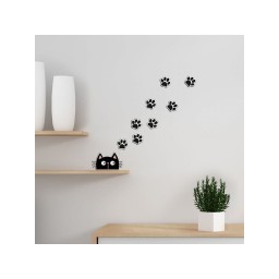 Samolepicí dekorace Crearreda FM S Cat & Paws 59516 kočka s tlapkami