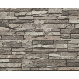 KT1-33859 Moderní tapeta na zeď cihlová zeď - štípaný kámen šedý Dimex výběr 2020, velikost 10,05m x 53cm