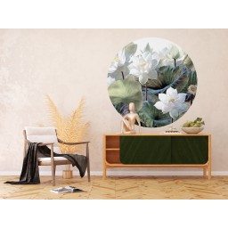 CR 3334 AG Design fototapeta ekologická vliesová samolepící 2-dílná kulatá Reliéfní květiny, velikost 140x140 cm