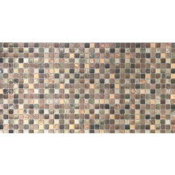 D0014 3D obkladový omyvatelný panel PVC obklad mozaika tmavě hnědá, velikost 93,5 x 46,9 cm