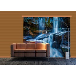 FCP XXL 6400 AG Design textilní foto závěs dělený obrazový Big Waterfall - Velký vodopád FCPXXL 6400, velikost 280 x 245 cm