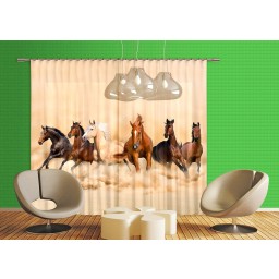 FCP XXL 6422 AG Design textilní foto závěs dělený obrazový Horses - Koně FCPXXL 6422, velikost 280 x 245 cm