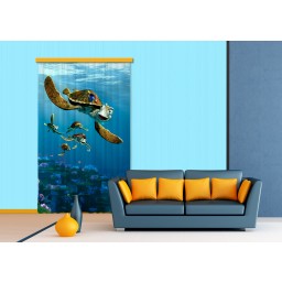 FCS L 7109 AG Design textilní foto závěs dětský obrazový Nemo Turtle - Želva Disney FCSL 7109, velikost 140 x 245 cm