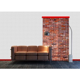 FCS L 7501 AG Design textilní foto závěs obrazový Red Bricks - Červené cihly FCSL 7501, velikost 140 x 245 cm