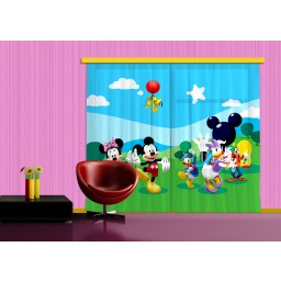 FCS XXL 7008 AG Design textilní foto závěs dětský dělený obrazový Mickey And Friends - Mickey Mouse a přátelé FCSXXL 7008, velikost 280 x 245 cm