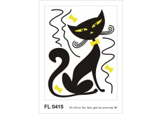 FL 0415 AG Design Samolepicí dekorace - samolepka na zeď - Black cat boy flocked, velikost 65 cm x 85 cm