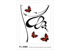 FL 0480 AG Design Samolepicí dekorace - samolepka na zeď - Abstraction with butterflies, velikost 65 cm x 85 cm