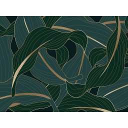 FTNS 1279 AG Design vliesová fototapeta 4-dielna Night Leaves - Nočné lístie, veľkosť 360 x 270 cm