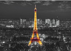 FTN S 2468 AG Design vliesová fototapeta 4-dílná Eiffel in the night, velikost 360 x 270 cm