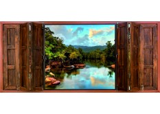 FTN H 2754 AG Design vliesová fototapeta na zeď panoramatická Window Nature, velikost 202 x 90 cm