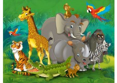 FTN XXL 2420 AG Design vliesová fototapeta 4-dílná pro děti - Jungle animals, velikost 360 x 270 cm