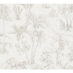 38021-1 A.S. Création vliesová tapeta na zeď přírodní motiv s palmami Cuba 2024, velikost 10,05 m x 53 cm