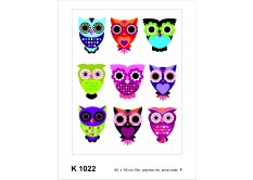 K 1022 AG Design Samolepicí dekorace - samolepka na zeď - Owls, velikost 65 cm x 85 cm