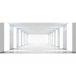 MP-2-0036 Vliesová obrazová panoramatická fototapeta Bílý koridor + lepidlo Zdarma, velikost 375 x 150 cm
