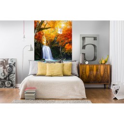 MS-2-0083 Vliesová obrazová fototapeta Deep Forest Waterfall, velikost 150 x 250 cm