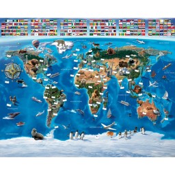 3D Fototapeta Walltastic Mapa světa + lepidlo zdarma, velikost 244x305cm