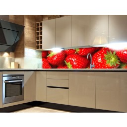 KI-180-025 Fototapeta do kuchyně - Strawberry - za kuchyňskou linku, velikost 180x60 cm
