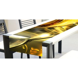 TS 018 Dimex Běhoun na stůl ubrus, Zlatá abstrakce, velikost 40 x 140 cm